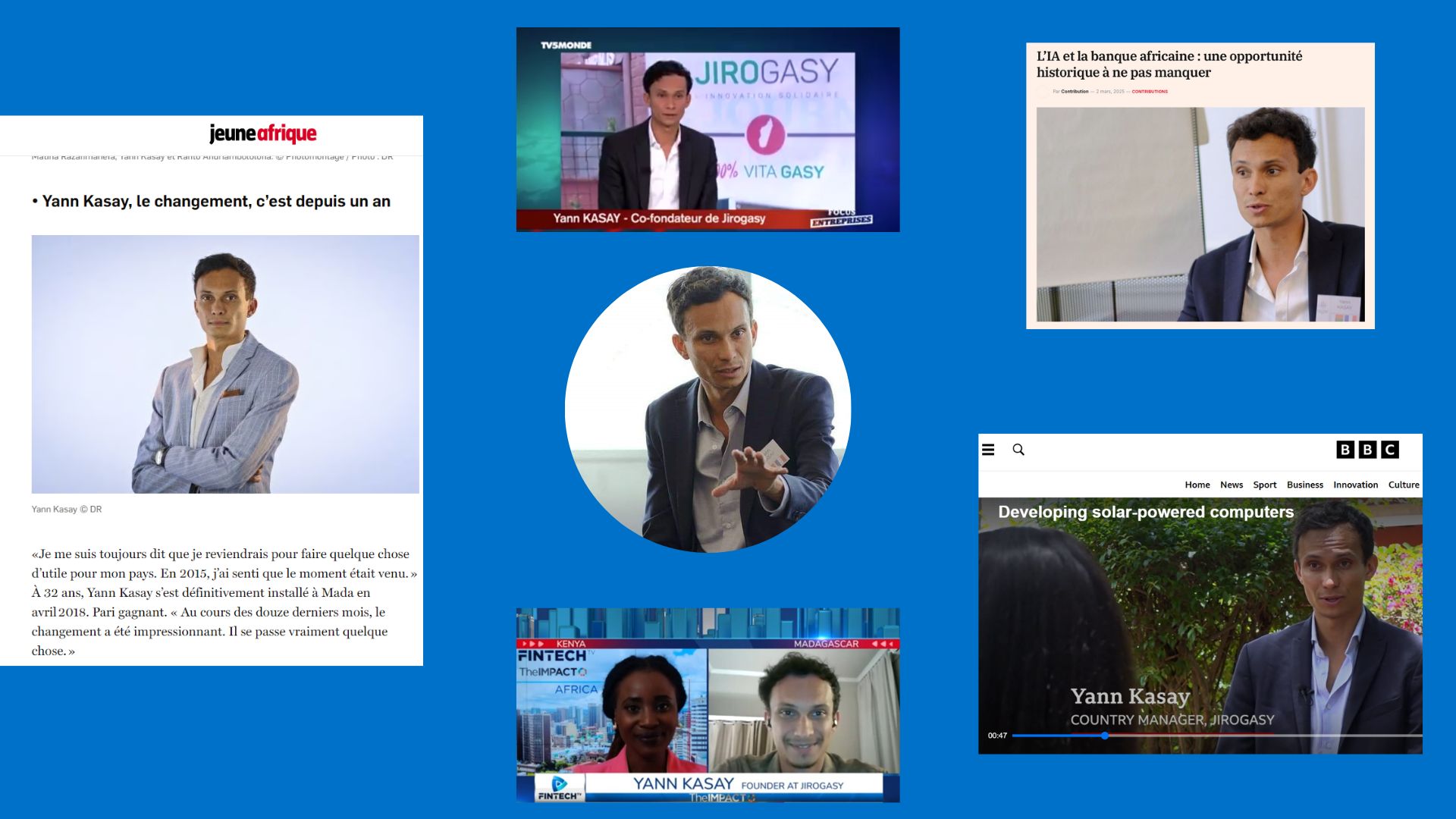 Yann Kasay dans les médias - TV5Monde, BBC, Jeune Afrique, Fintech Africa